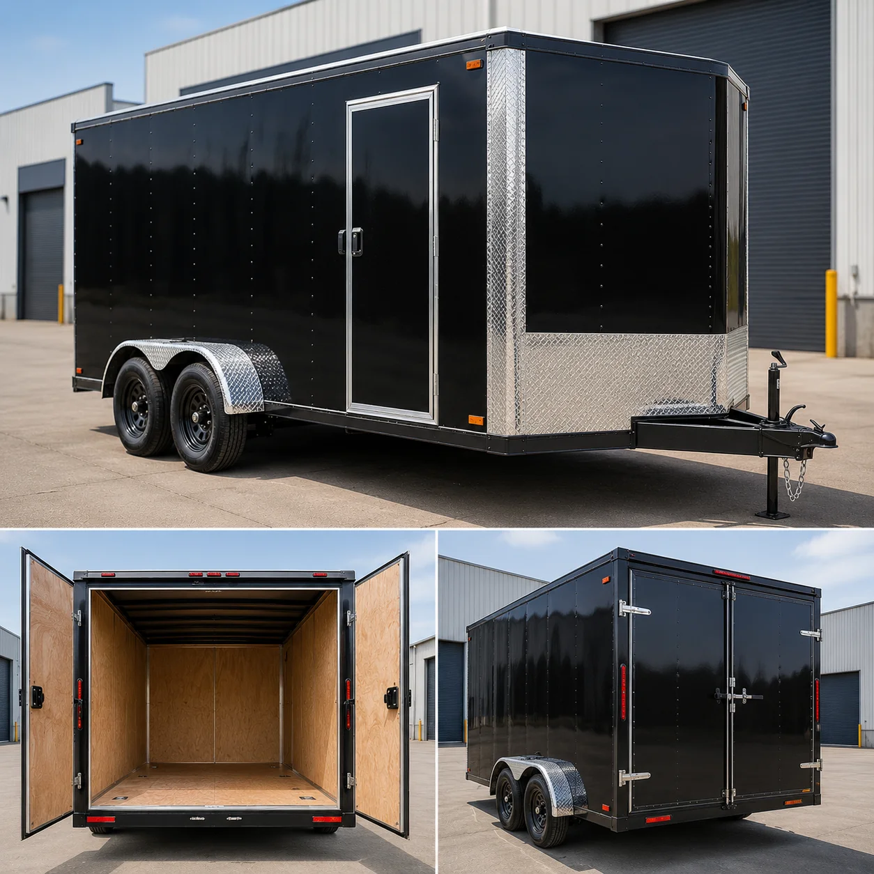 Fully enclosed cargo trailers